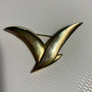 Brass MCM Flying Bird Brooch